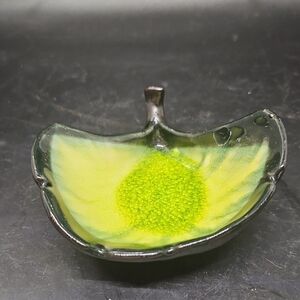 Green and Black Ceramic Dish